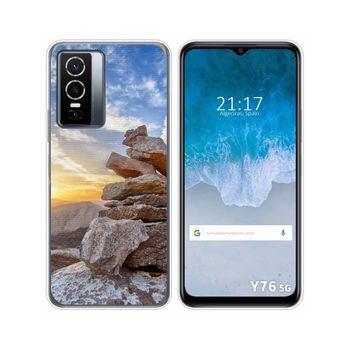 Funda Silicona Para Vivo Y76 5g Diseño Sunset