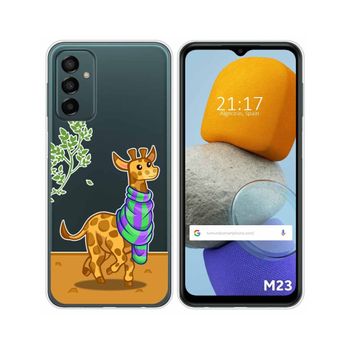 Funda Silicona Transparente Para Samsung Galaxy M23 5g Diseño Jirafa