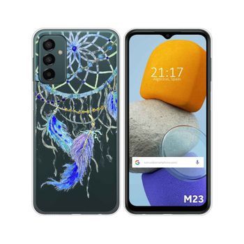 Funda Silicona Transparente Para Samsung Galaxy M23 5g Diseño Plumas