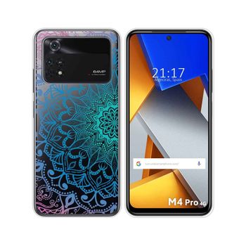 Funda Silicona Transparente Para Xiaomi Poco M4 Pro 4g Diseño Mandala