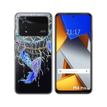 Funda Silicona Transparente Para Xiaomi Poco M4 Pro 4g Diseño Plumas