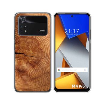 Funda Silicona Para Xiaomi Poco M4 Pro 4g Diseño Madera 04