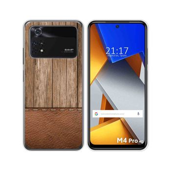 Funda Silicona Para Xiaomi Poco M4 Pro 4g Diseño Madera 09