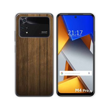 Funda Silicona Para Xiaomi Poco M4 Pro 4g Diseño Madera