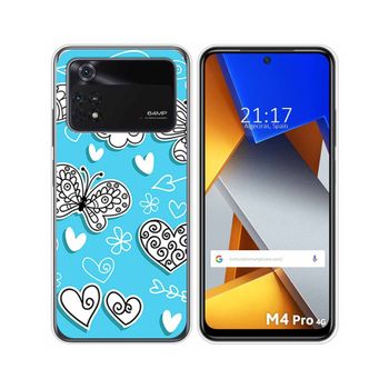 Funda Silicona Para Xiaomi Poco M4 Pro 4g Diseño Mariposas