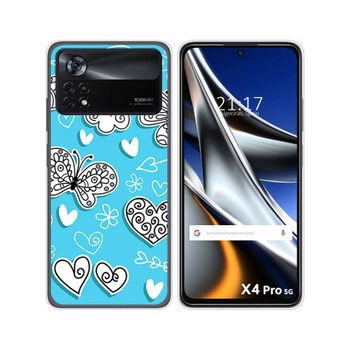 Funda Silicona Para Xiaomi Poco X4 Pro 5g Diseño Mariposas