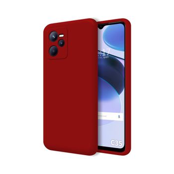 Funda Silicona Líquida Ultra Suave Para Realme C35 Color Roja