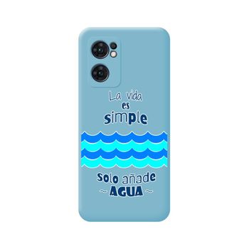 Funda Silicona Líquida Azul Para Oppo Find X5 Lite 5g Diseño Agua