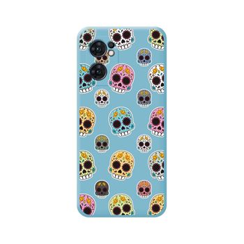 Funda Silicona Líquida Azul Para Oppo Find X5 Lite 5g Diseño Catrina