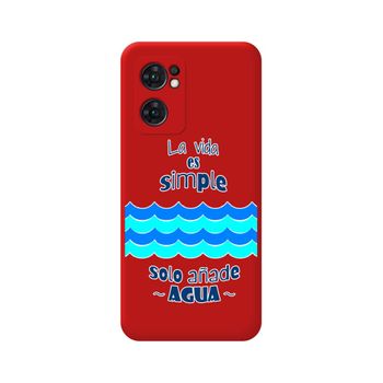 Funda Silicona Líquida Roja Para Oppo Find X5 Lite 5g Diseño Agua