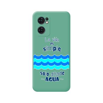 Funda Silicona Líquida Verde Para Oppo Find X5 Lite 5g Diseño Agua