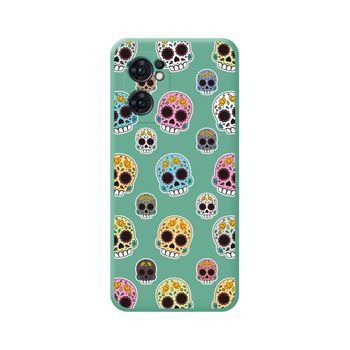 Funda Silicona Líquida Verde Para Oppo Find X5 Lite 5g Diseño Catrina