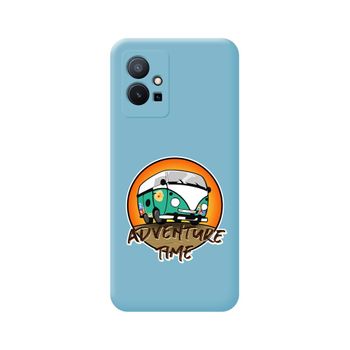 Funda Silicona Líquida Azul Para Vivo Y55 5g Diseño Adventure Time