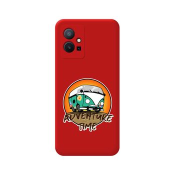 Funda Silicona Líquida Roja Para Vivo Y55 5g Diseño Adventure Time