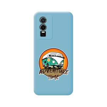 Funda Silicona Líquida Azul Para Vivo Y76 5g Diseño Adventure Time