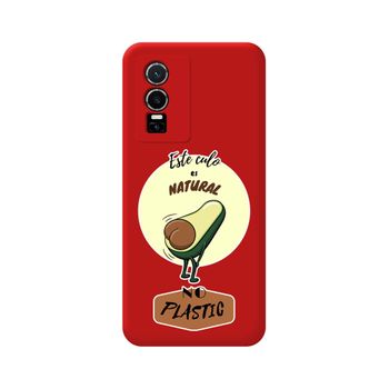 Funda Silicona Líquida Roja Para Vivo Y76 5g Diseño Culo Natural