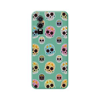 Funda Silicona Líquida Verde Para Vivo Y76 5g Diseño Catrina