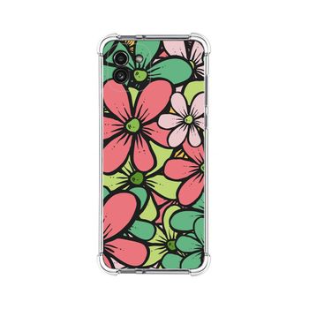 Funda Silicona Antigolpes Para Samsung Galaxy A03 Diseño Flores 02