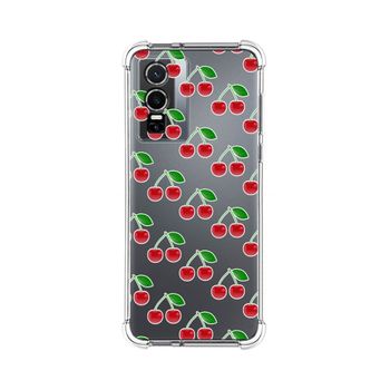 Funda Silicona Antigolpes Para Vivo Y76 5g Diseño Cerezas