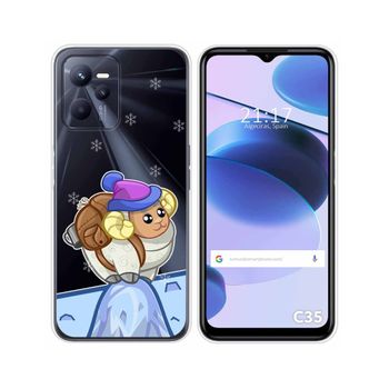 Funda Silicona Transparente Para Realme C35 Diseño Cabra