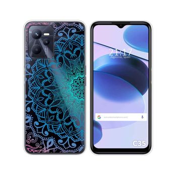 Funda Silicona Transparente Para Realme C35 Diseño Mandala