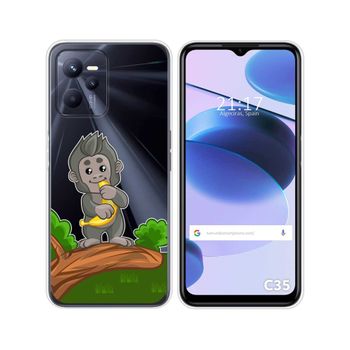 Funda Silicona Transparente Para Realme C35 Diseño Mono