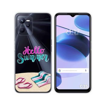 Funda Silicona Transparente Para Realme C35 Diseño Summer