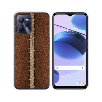 Funda Silicona Para Realme C35 Diseño Cuero 01