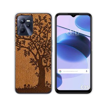 Funda Silicona Para Realme C35 Diseño Cuero 03