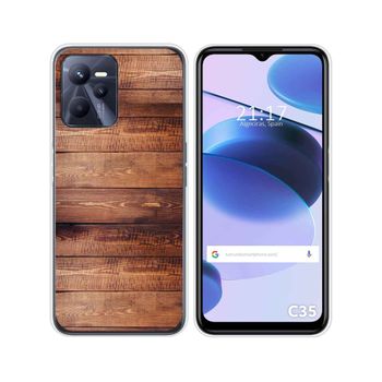 Funda Silicona Para Realme C35 Diseño Madera 02