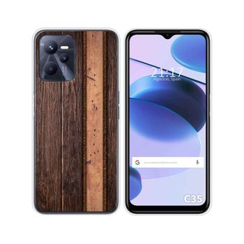 Funda Silicona Para Realme C35 Diseño Madera 05