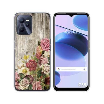 Funda Silicona Para Realme C35 Diseño Madera 08