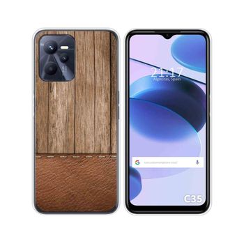 Funda Silicona Para Realme C35 Diseño Madera 09