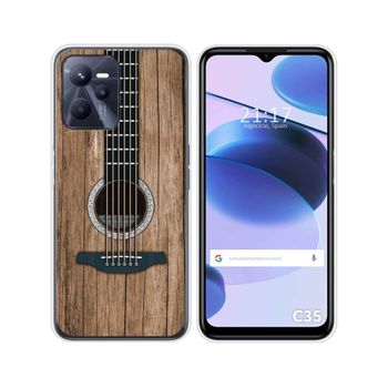 Funda Silicona Para Realme C35 Diseño Madera 11