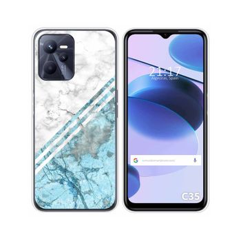 Funda Silicona Para Realme C35 Diseño Mármol 02