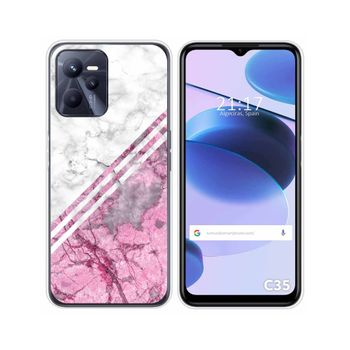 Funda Silicona Para Realme C35 Diseño Mármol 03