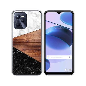 Funda Silicona Para Realme C35 Diseño Mármol 11