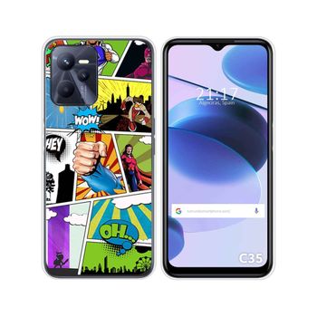 Funda Silicona Para Realme C35 Diseño Comic