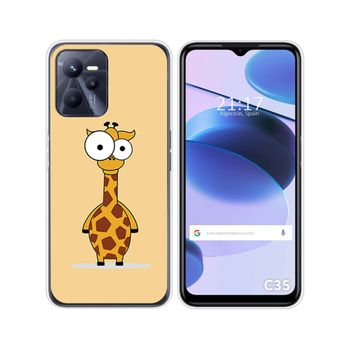 Funda Silicona Para Realme C35 Diseño Jirafa