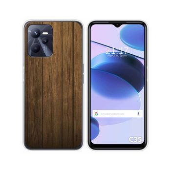 Funda Silicona Para Realme C35 Diseño Madera