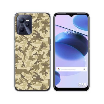 Funda Silicona Para Realme C35 Diseño Sand Camuflaje