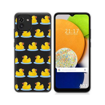 Funda Silicona Transparente Para Samsung Galaxy A03 Diseño Pato