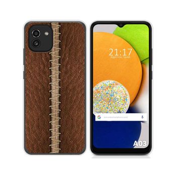 Funda Silicona Para Samsung Galaxy A03 Diseño Cuero 01