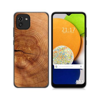 Funda Silicona Para Samsung Galaxy A03 Diseño Madera 04