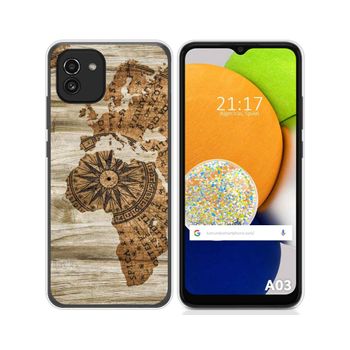 Funda Silicona Para Samsung Galaxy A03 Diseño Madera 07