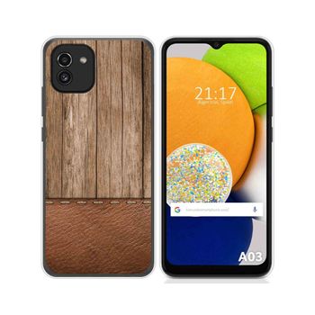 Funda Silicona Para Samsung Galaxy A03 Diseño Madera 09