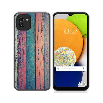 Funda Silicona Para Samsung Galaxy A03 Diseño Madera 10