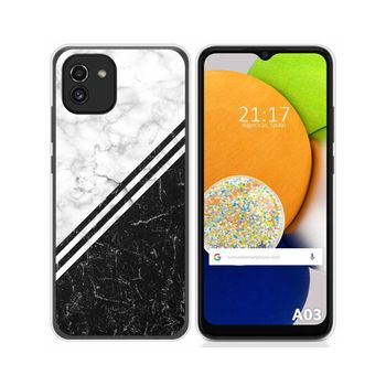 Funda Silicona Para Samsung Galaxy A03 Diseño Mármol 01