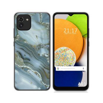 Funda Silicona Para Samsung Galaxy A03 Diseño Mármol 09