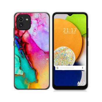 Funda Silicona Para Samsung Galaxy A03 Diseño Mármol 15